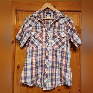 Vintage Wrangler Plaid Pearl Button Shirt, Size M